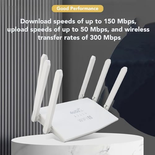 Routeur WiFi 6 Gugxiom 4G 5G LTE pour Bureau Couverture Internet de 300 Mbps Utilisateur Professionnel avec Antenne Rech