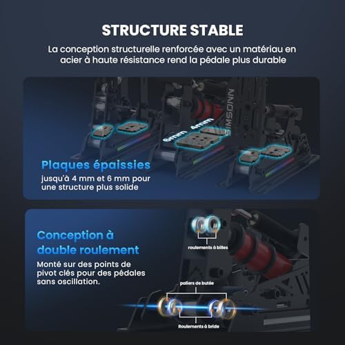 SIMSONN PRO X Ultra Sim Racing Pedals pour simulateur de course | Pédales hydrauliques PC Load Cell HE | Compatible avec