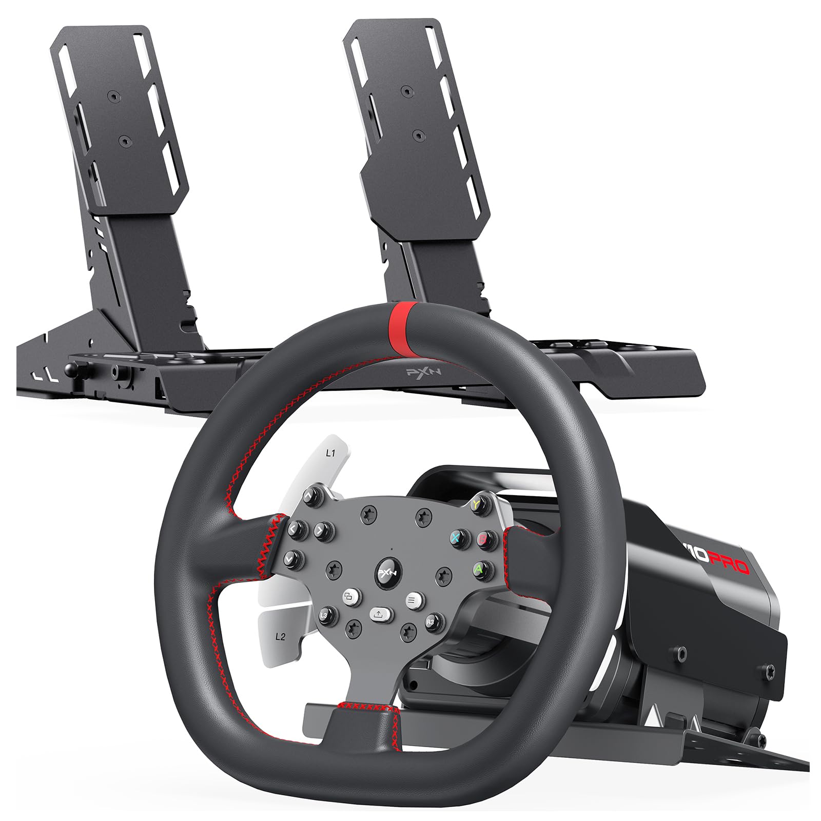 PXN V10 Ultra Volant de Course Direct Drive - Volant de Jeu Haute Fiabilité pour Simulateurs de Voiture - Poignées en Cu